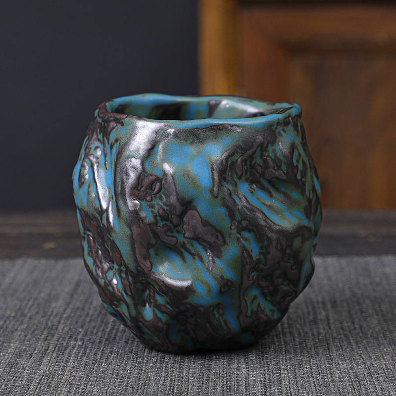 Ceai de ceramică rustică pentru o singură persoană, set Shino retro cu cinci cești, set Gongfu ceramic pentru degustare de ceai