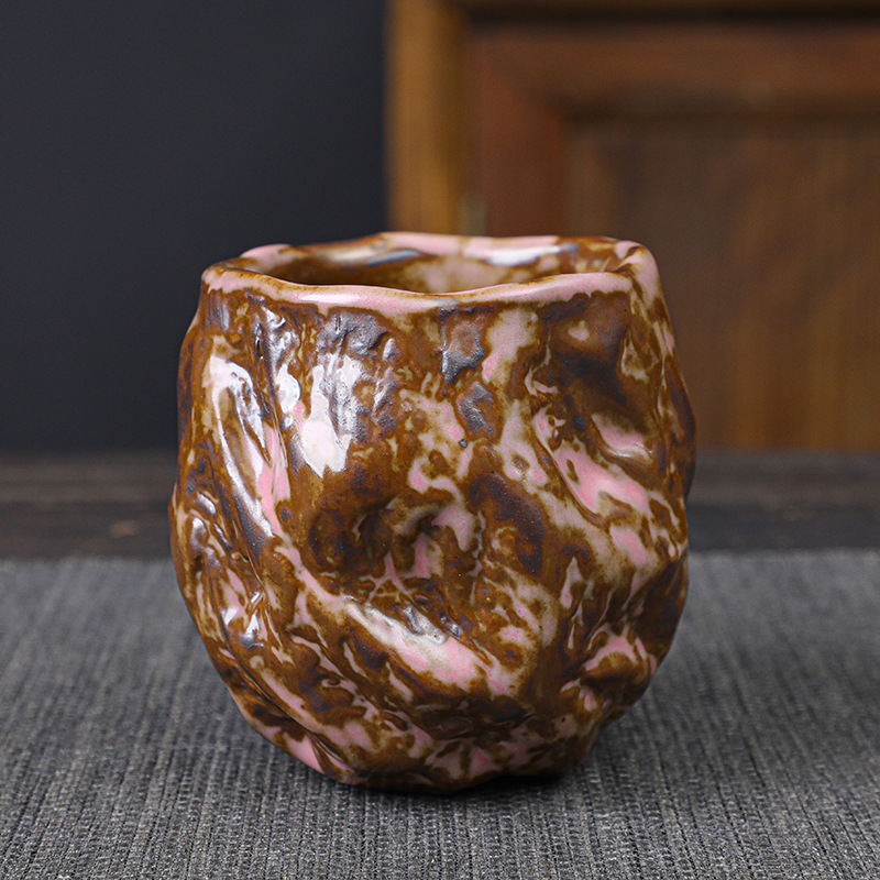Ceai de ceramică rustică pentru o singură persoană, set Shino retro cu cinci cești, set Gongfu ceramic pentru degustare de ceai
