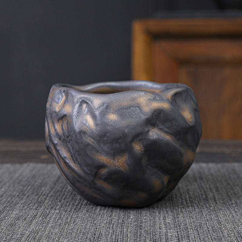 Ceai de ceramică rustică pentru o singură persoană, set Shino retro cu cinci cești, set Gongfu ceramic pentru degustare de ceai