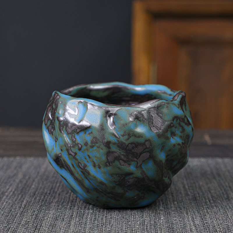 Ceai de ceramică rustică pentru o singură persoană, set Shino retro cu cinci cești, set Gongfu ceramic pentru degustare de ceai