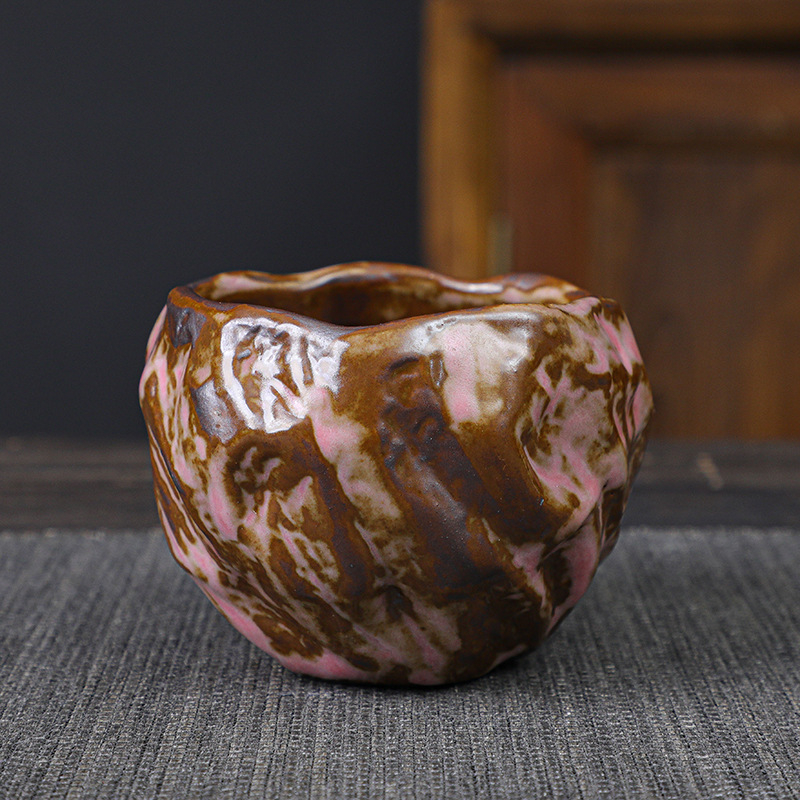 Ceai de ceramică rustică pentru o singură persoană, set Shino retro cu cinci cești, set Gongfu ceramic pentru degustare de ceai