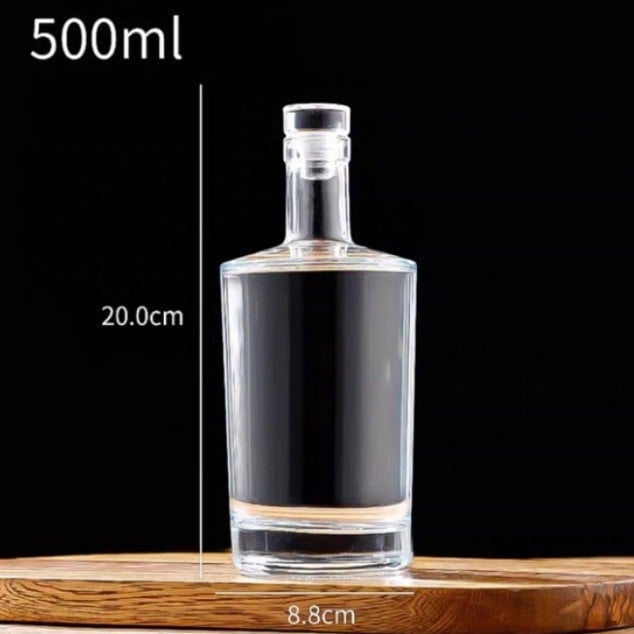 Set prozirnih staklenih boca za vino: 500 ml boca za voćno vino i 750 ml boca za alkoholna pića s hermetičnim poklopcima