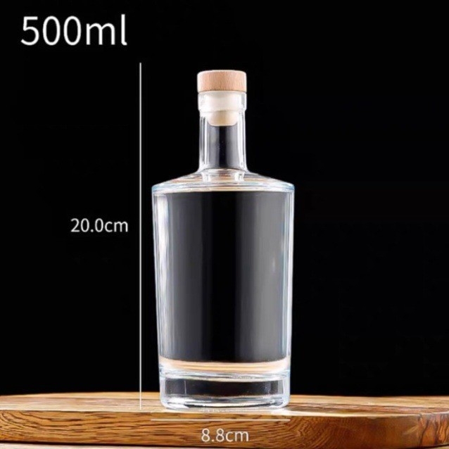 Set prozirnih staklenih boca za vino: 500 ml boca za voćno vino i 750 ml boca za alkoholna pića s hermetičnim poklopcima