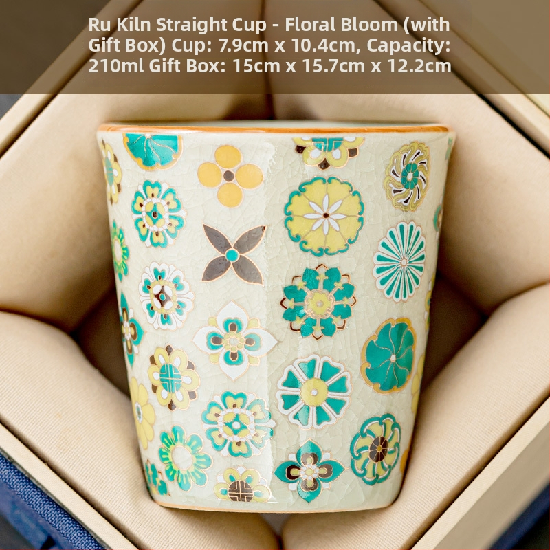 Ceașă de ceai din porțelan Ru Kiln — vas mare pentru birou și uz personal, design creativ