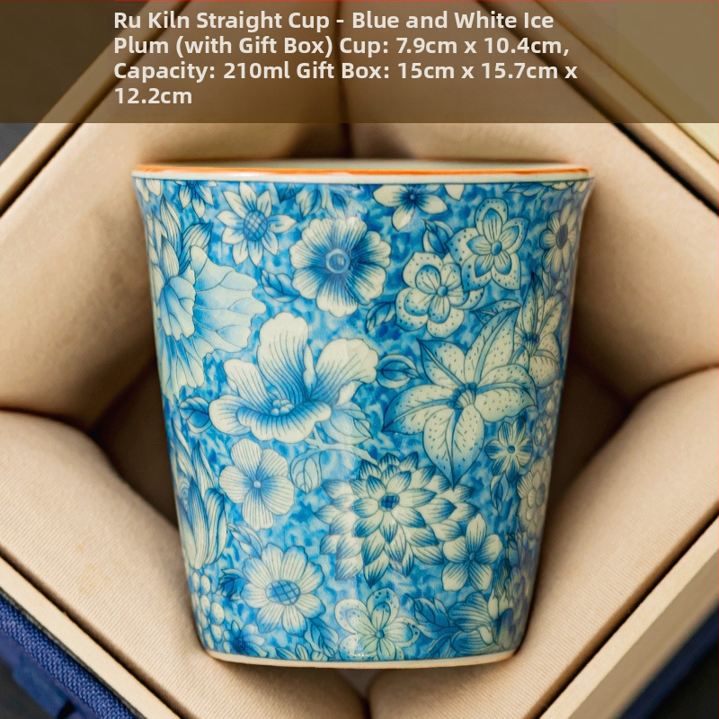 Ceașă de ceai din porțelan Ru Kiln — vas mare pentru birou și uz personal, design creativ