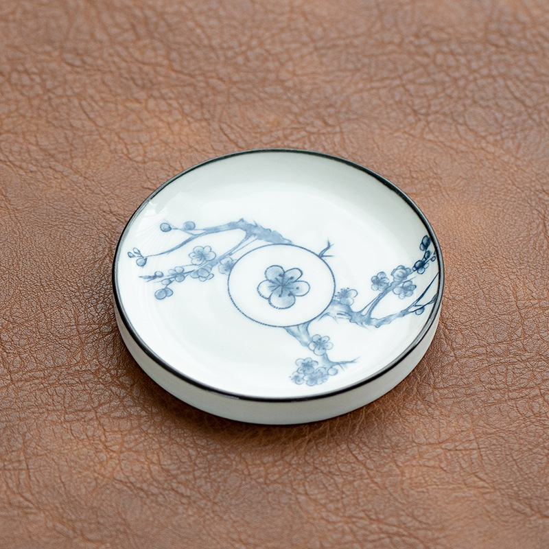 Suport ceramic pentru ceai, mare, retro, porțelan albastru‑alb sub glazură, accesorii pentru ceremonia de ceai
