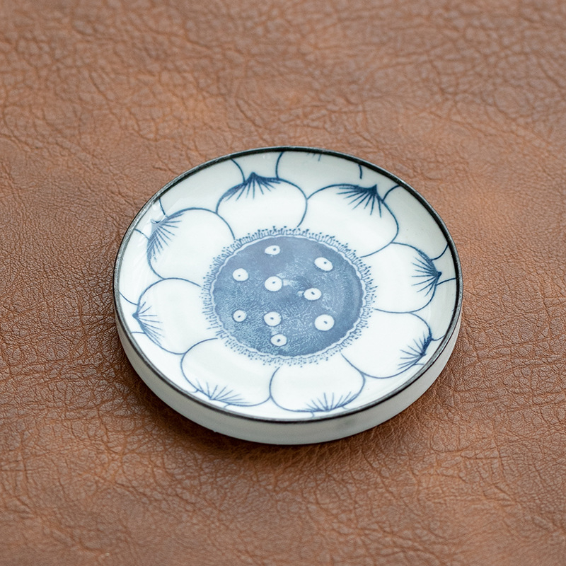 Suport ceramic pentru ceai, mare, retro, porțelan albastru‑alb sub glazură, accesorii pentru ceremonia de ceai