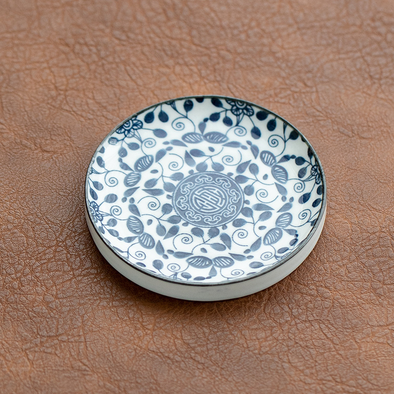Suport ceramic pentru ceai, mare, retro, porțelan albastru‑alb sub glazură, accesorii pentru ceremonia de ceai