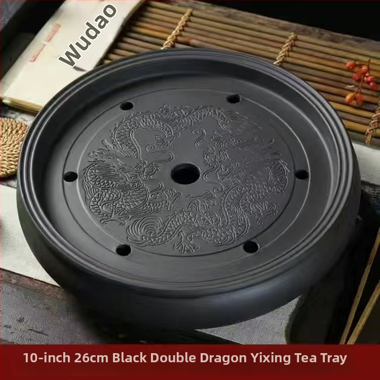 Set de ceai din ceramică din lut purpuriu pentru Kung Fu, cu depozitare de apă și tavă pentru înmuiere uscată, masă de ceai pentru uz casnic, tavă de ceai