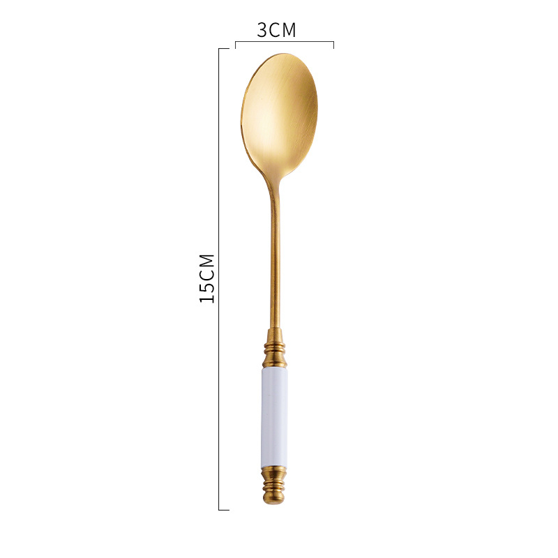 304 oțel inoxidabil, lingură vintage cu mâner rotund – furculiță pentru tort, lingură de desert, furculiță pentru fructe, linguriță de cafea