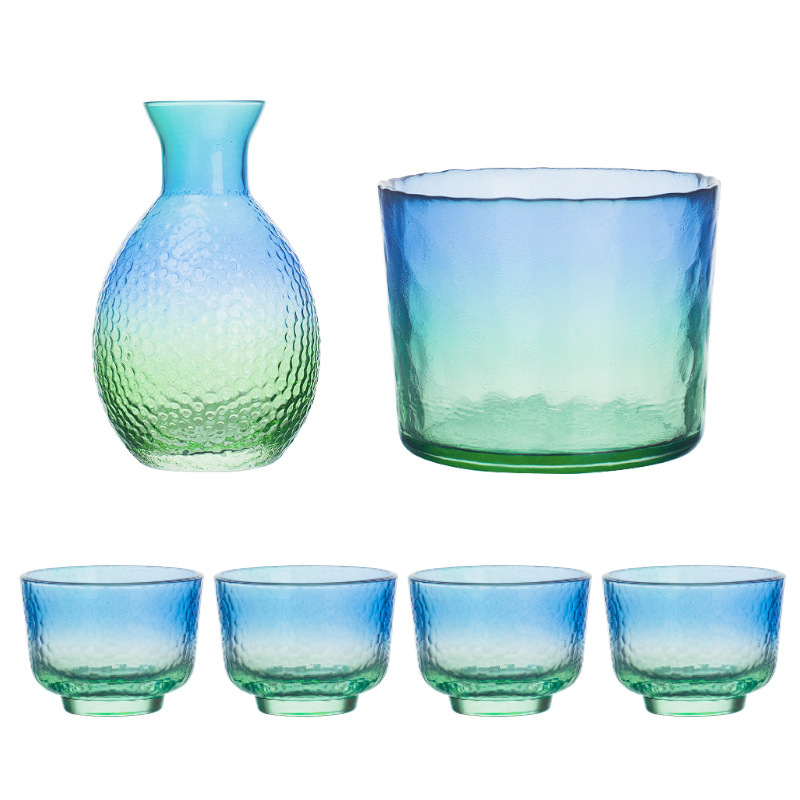 Set de pahare din sticlă pentru sake cu încălzitor, în stil japonez, cană de sake și pahare