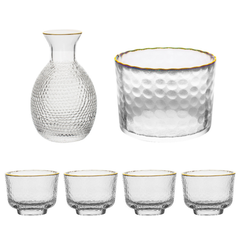 Set de pahare din sticlă pentru sake cu încălzitor, în stil japonez, cană de sake și pahare