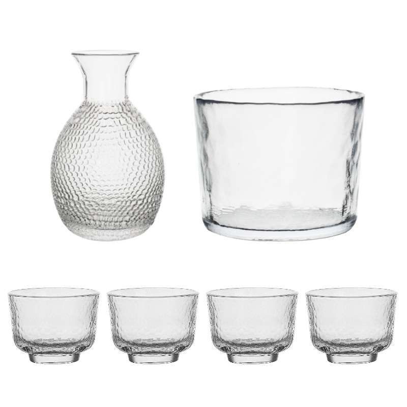 Set de pahare din sticlă pentru sake cu încălzitor, în stil japonez, cană de sake și pahare