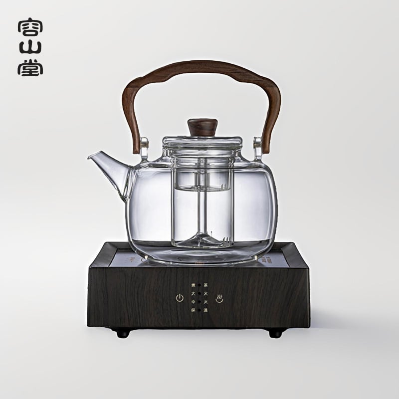 Rong shan tang ceainic din borosilicat înalt pentru ceai cu flori, pentru fierbere și infuzare, rezistent la temperaturi, compatibil cu plita ceramică electrică