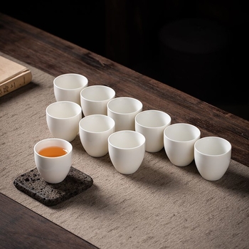 Ceașcă albă de ceai din porțelan, set Gongfu din porțelan ceramic, ceașcă de degustare pentru întâmpinări acasă
