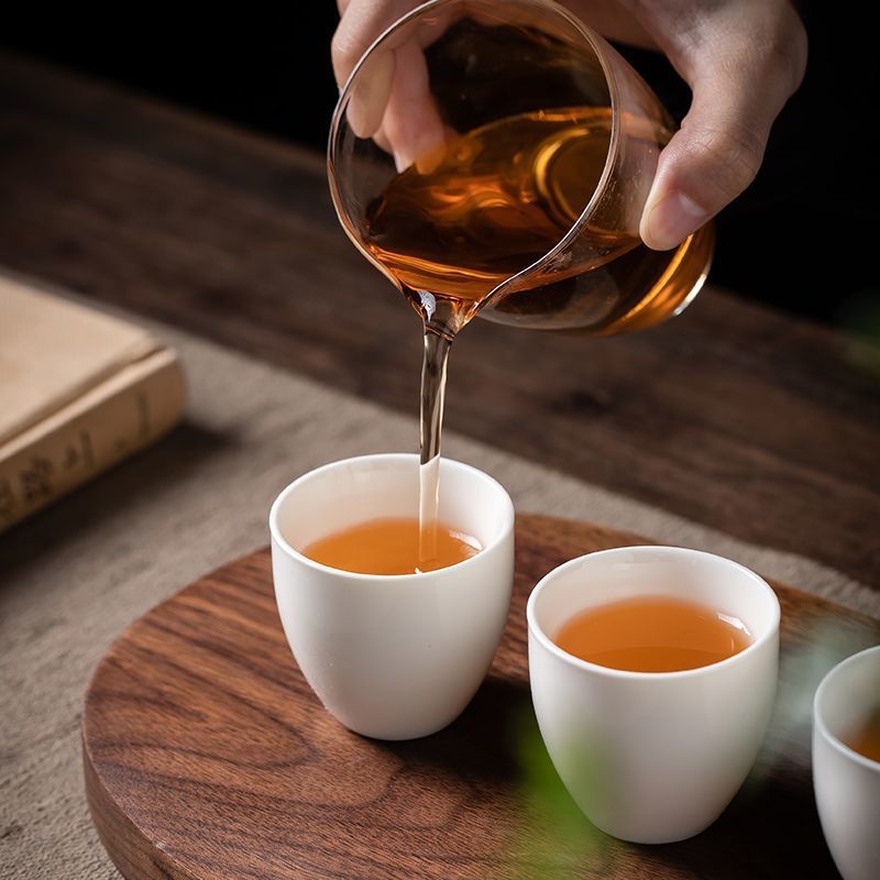 Ceașcă albă de ceai din porțelan, set Gongfu din porțelan ceramic, ceașcă de degustare pentru întâmpinări acasă