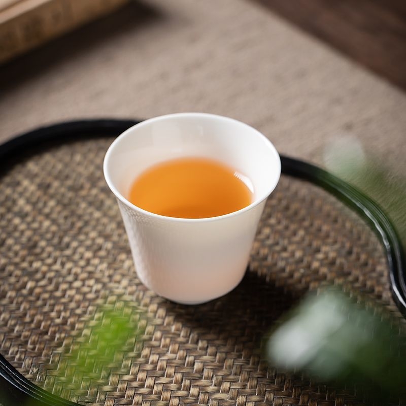 Ceașcă albă de ceai din porțelan, set Gongfu din porțelan ceramic, ceașcă de degustare pentru întâmpinări acasă