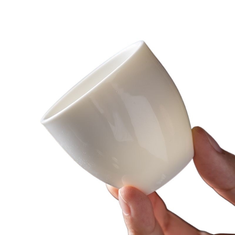 Ceașcă albă de ceai din porțelan, set Gongfu din porțelan ceramic, ceașcă de degustare pentru întâmpinări acasă