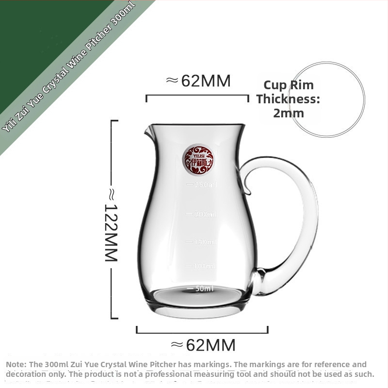 Doser din sticlă cu scară de măsură, dozator compact pentru whisky și vin