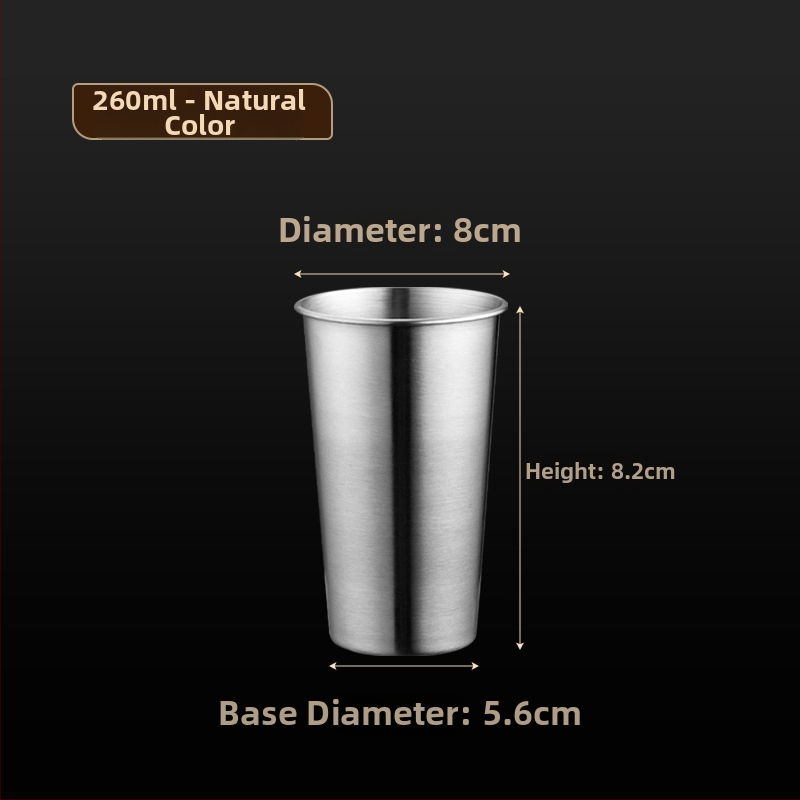 Halba din oțel inoxidabil 304, margine rulată, stil industrial, siglă, design simplu, 401–500 ml