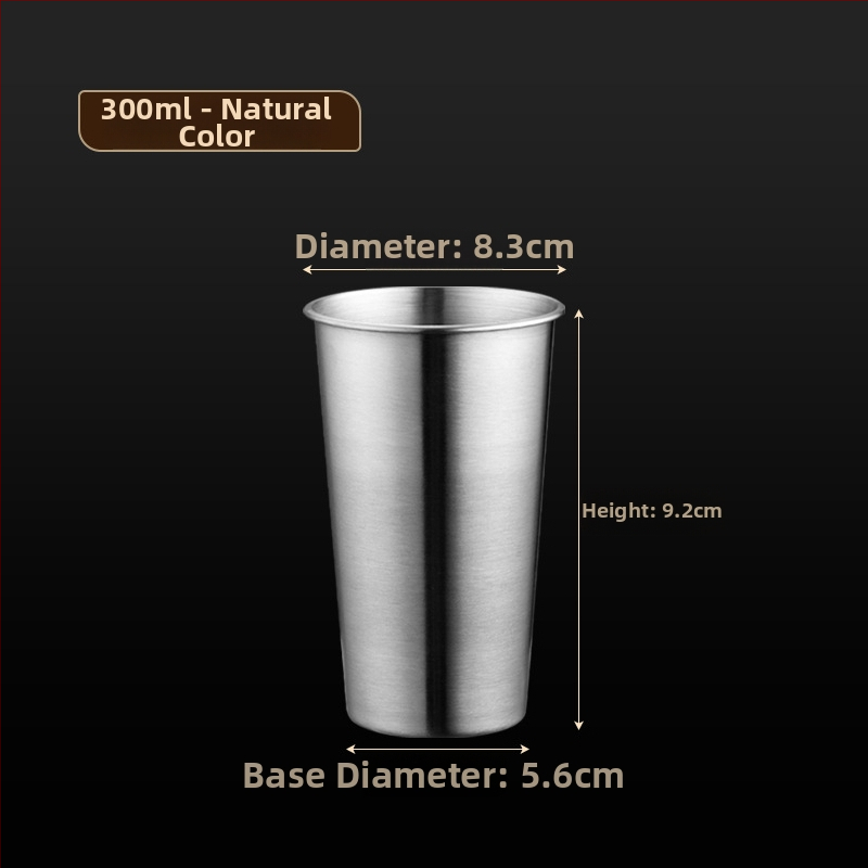 Halba din oțel inoxidabil 304, margine rulată, stil industrial, siglă, design simplu, 401–500 ml
