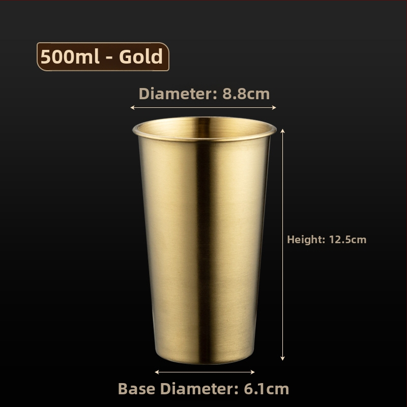 Halba din oțel inoxidabil 304, margine rulată, stil industrial, siglă, design simplu, 401–500 ml