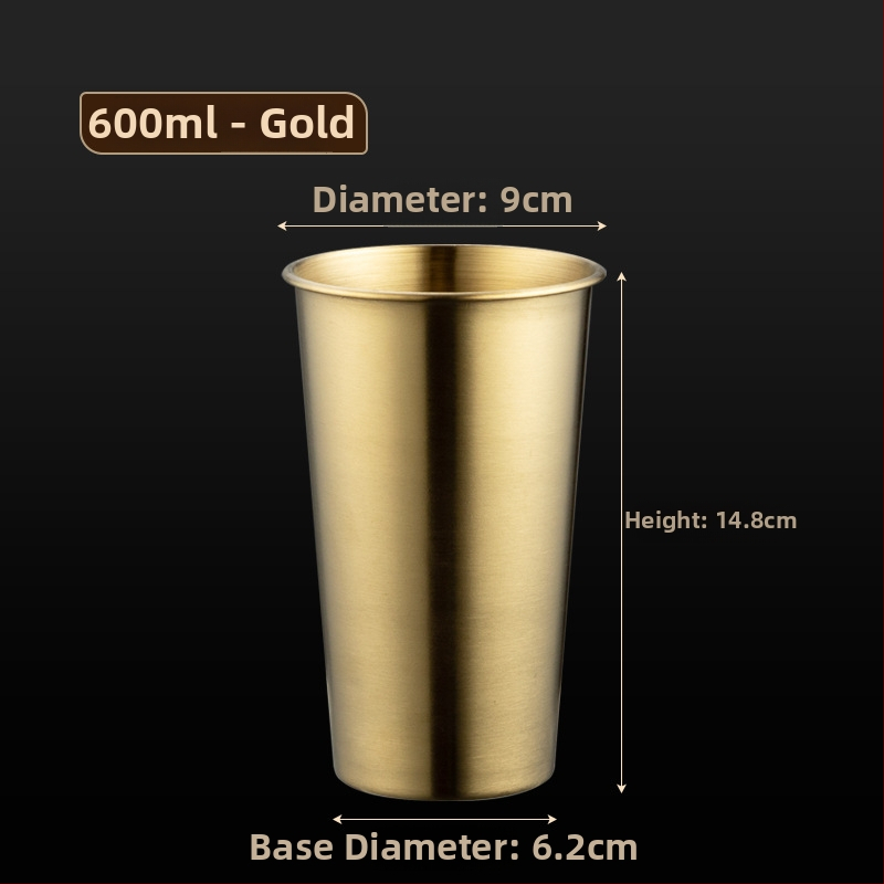Halba din oțel inoxidabil 304, margine rulată, stil industrial, siglă, design simplu, 401–500 ml