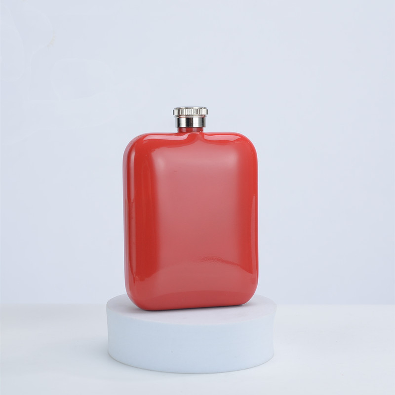 Flacon din oțel inoxidabil 304, pătrat, gros, 6 oz, portabil pentru exterior, mini flacon pentru vin roșu