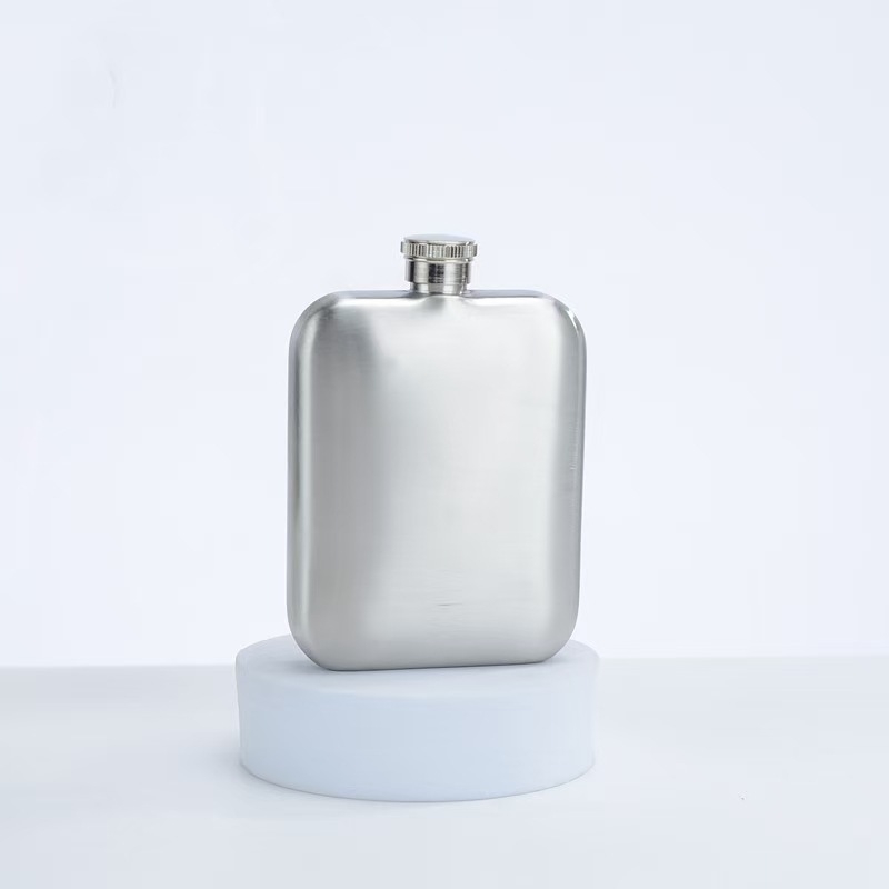Flacon din oțel inoxidabil 304, pătrat, gros, 6 oz, portabil pentru exterior, mini flacon pentru vin roșu