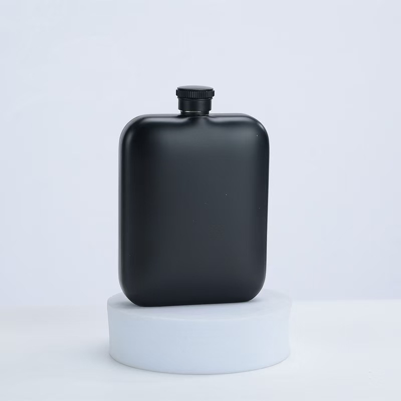 Flacon din oțel inoxidabil 304, pătrat, gros, 6 oz, portabil pentru exterior, mini flacon pentru vin roșu