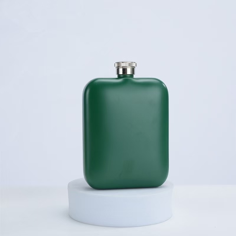 Flacon din oțel inoxidabil 304, pătrat, gros, 6 oz, portabil pentru exterior, mini flacon pentru vin roșu