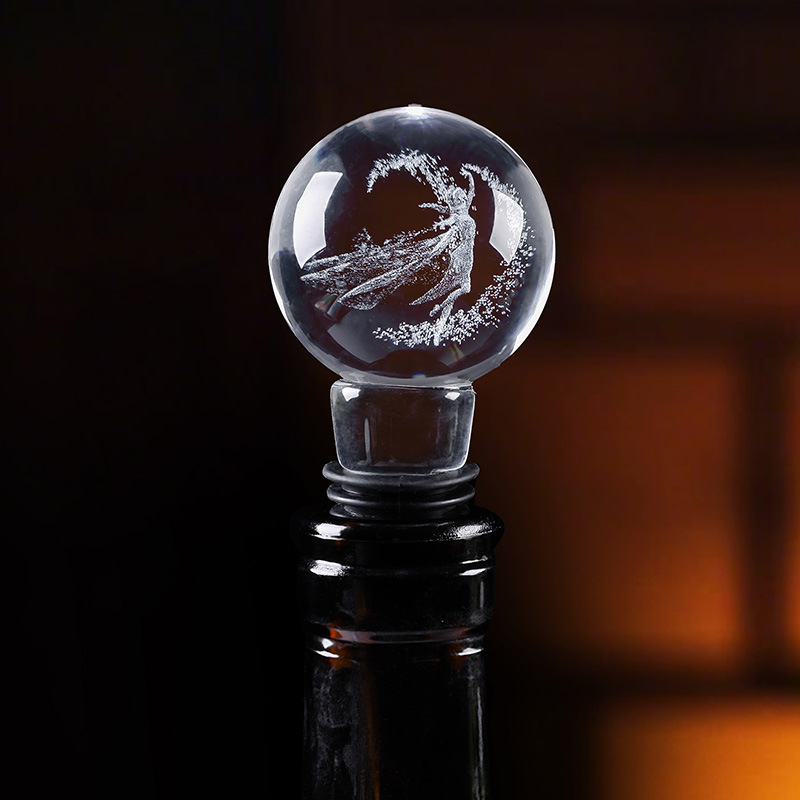 Dop de vin cu design de trandafir din cristal pentru vin roșu – etanșare împotriva prafului și scurgerilor