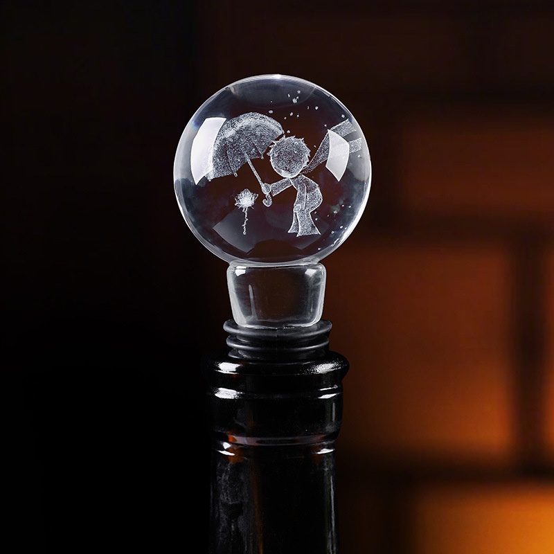 Dop de vin cu design de trandafir din cristal pentru vin roșu – etanșare împotriva prafului și scurgerilor