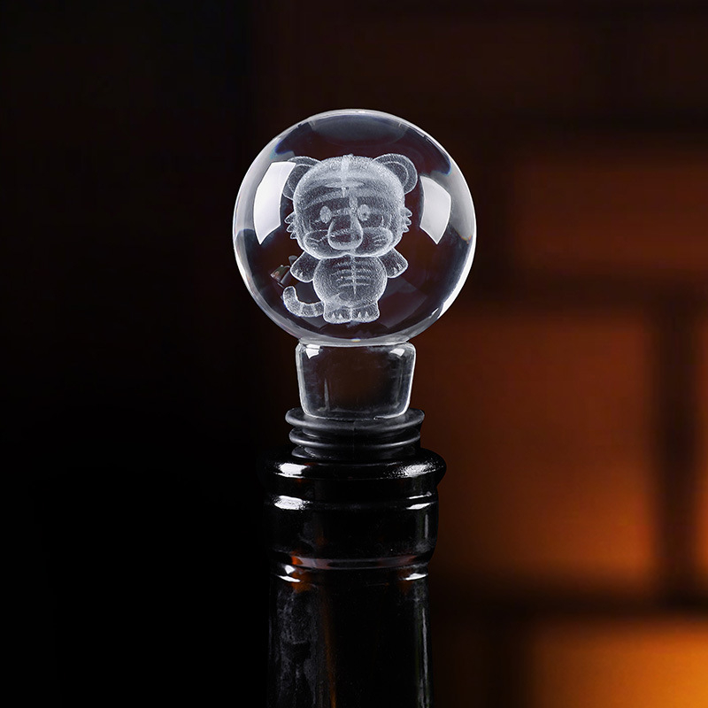 Dop de vin cu design de trandafir din cristal pentru vin roșu – etanșare împotriva prafului și scurgerilor