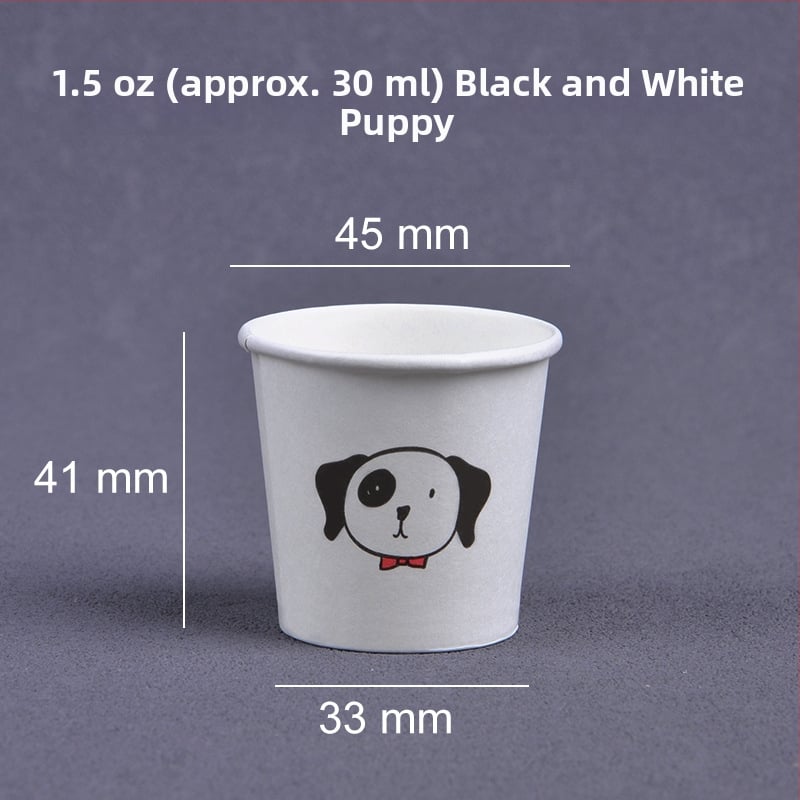 Jednorazové degustačné poháriky, mini papierové poháre s logom, 30 ml