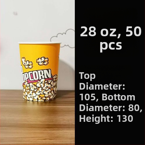 Jednorázové papierové vedierka na popcorn, malá veľkosť 28A, balenie v celom kartóne pre kino a KTV