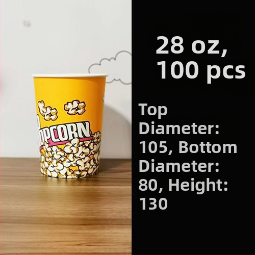 Jednorázové papierové vedierka na popcorn, malá veľkosť 28A, balenie v celom kartóne pre kino a KTV