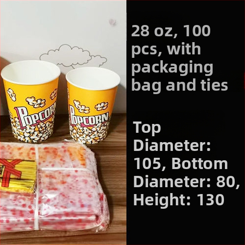 Jednorázové papierové vedierka na popcorn, malá veľkosť 28A, balenie v celom kartóne pre kino a KTV