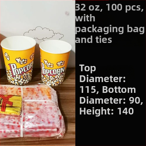 Jednorázové papierové vedierka na popcorn, malá veľkosť 28A, balenie v celom kartóne pre kino a KTV