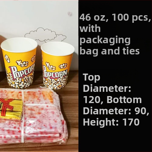 Jednorázové papierové vedierka na popcorn, malá veľkosť 28A, balenie v celom kartóne pre kino a KTV