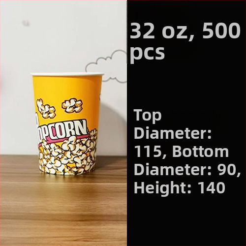 Jednorázové papierové vedierka na popcorn, malá veľkosť 28A, balenie v celom kartóne pre kino a KTV