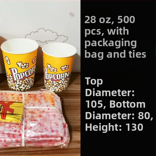 Jednorázové papierové vedierka na popcorn, malá veľkosť 28A, balenie v celom kartóne pre kino a KTV