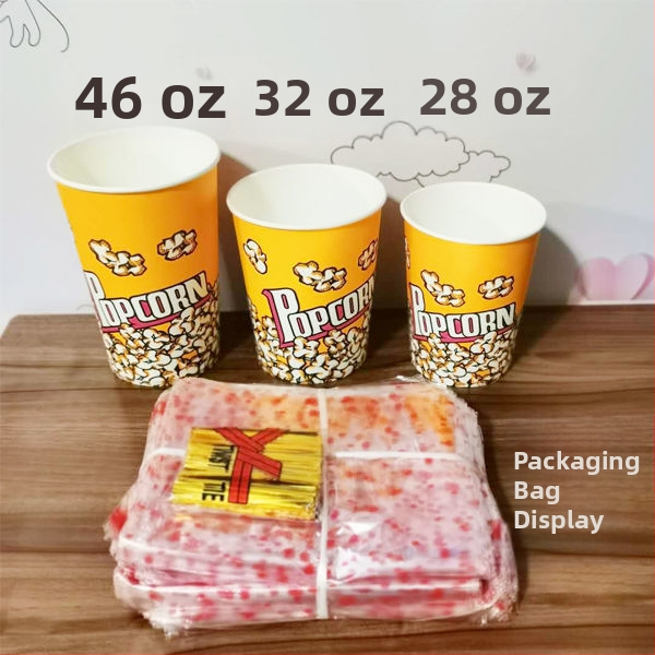 Jednorázové papierové vedierka na popcorn, malá veľkosť 28A, balenie v celom kartóne pre kino a KTV