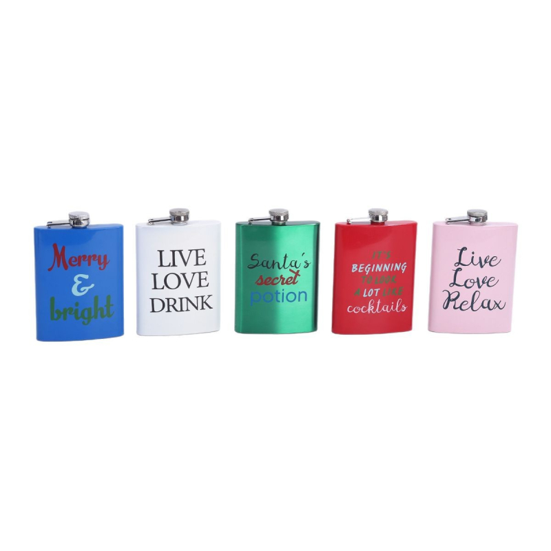 Flacon pătrat din oțel inoxidabil, stil american, 8 oz, pentru vodcă, portabil pentru camping