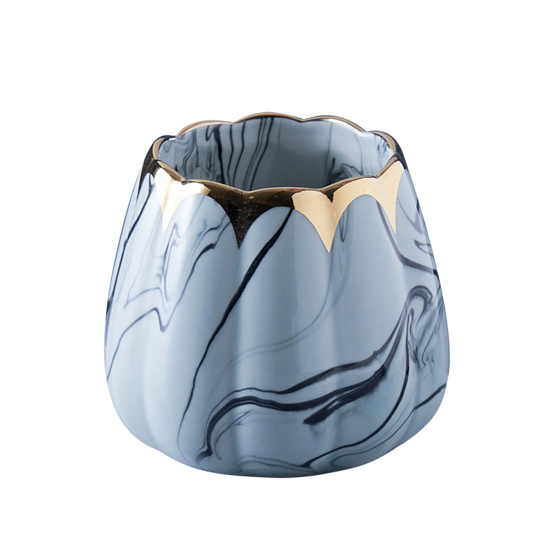 Set nordic din oțel inoxidabil pentru fructe: furculiță și lingură cu recipient ceramic de depozitare, design marmorat pentru uz casnic