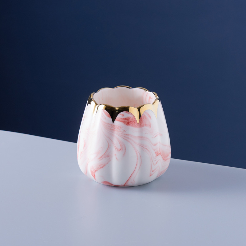 Set nordic din oțel inoxidabil pentru fructe: furculiță și lingură cu recipient ceramic de depozitare, design marmorat pentru uz casnic