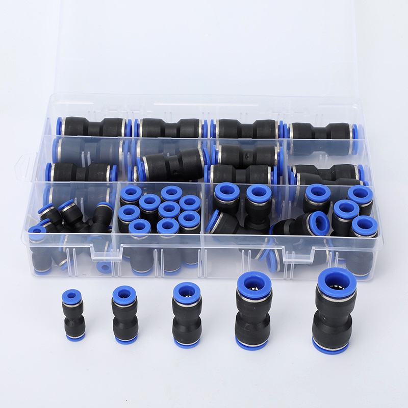 Set din plastic PU cu conectare directă, 50 de bucăți, conține 60 conectori PC și 72 de conectori pneumatice