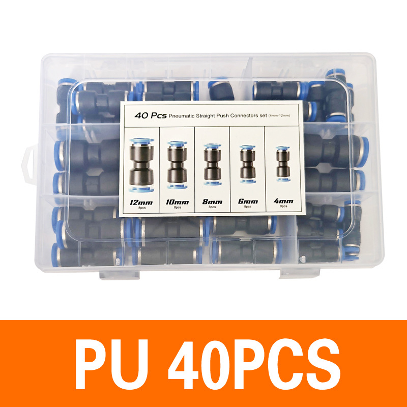 Set din plastic PU cu conectare directă, 50 de bucăți, conține 60 conectori PC și 72 de conectori pneumatice