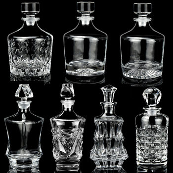 Decantor de vin din cristal european, cu capac – set de sticle de vin
