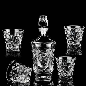 Decantor de vin din cristal european, cu capac – set de sticle de vin